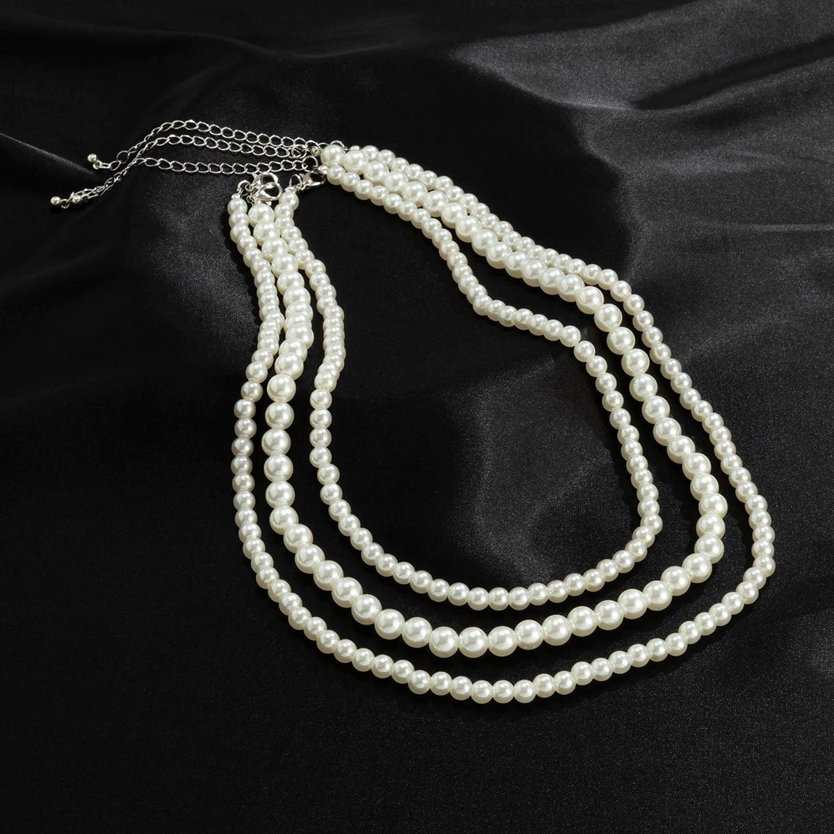 Baroque Layered Pearl Chain Choker Necklace Set