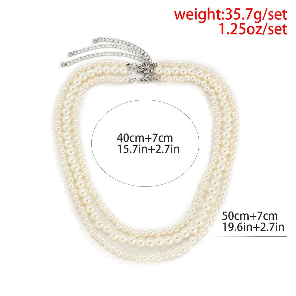 Baroque Layered Pearl Chain Choker Necklace Set