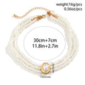 Baroque Layered Turquoise Pearl Chain Choker Necklace
