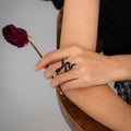 Black Enamel Snake Statement Ring