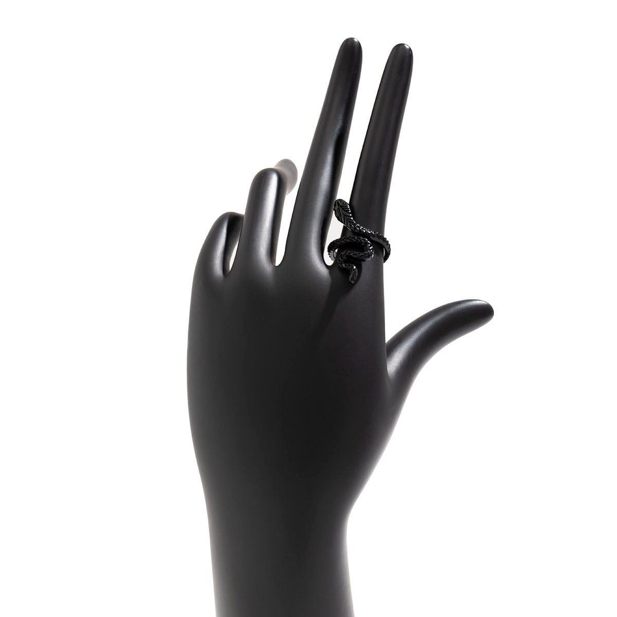 Black Enamel Snake Statement Ring