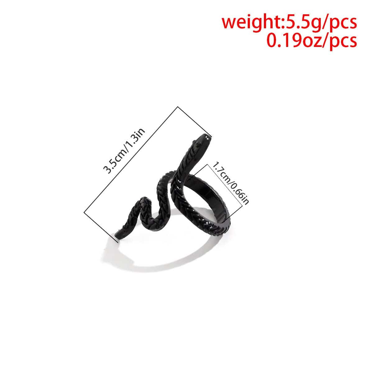 Black Enamel Snake Statement Ring