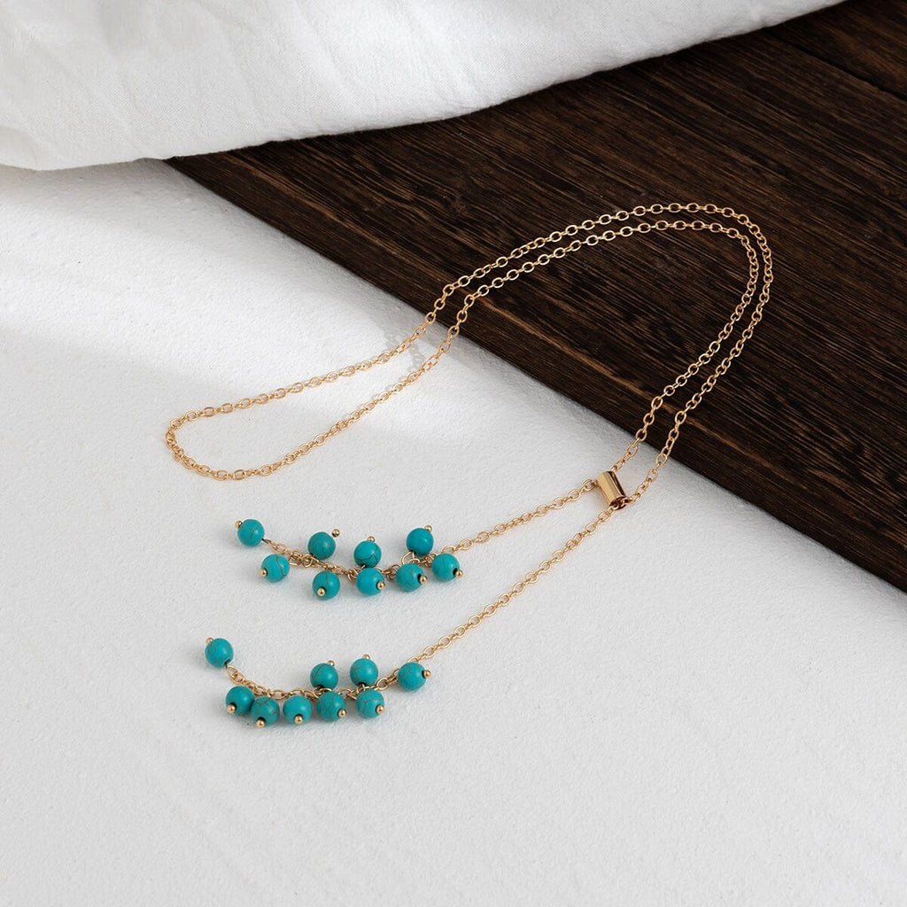 Bohemia Adjustable Turquoise Tassel Y Necklace