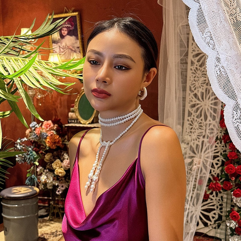 Bohemia Artificial Pearl Long Chain Y Necklace