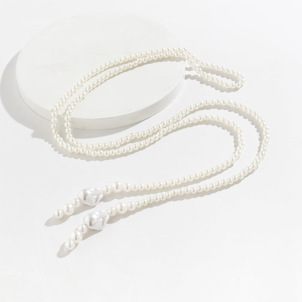 Bohemia Artificial Pearl Long Chain Y Necklace