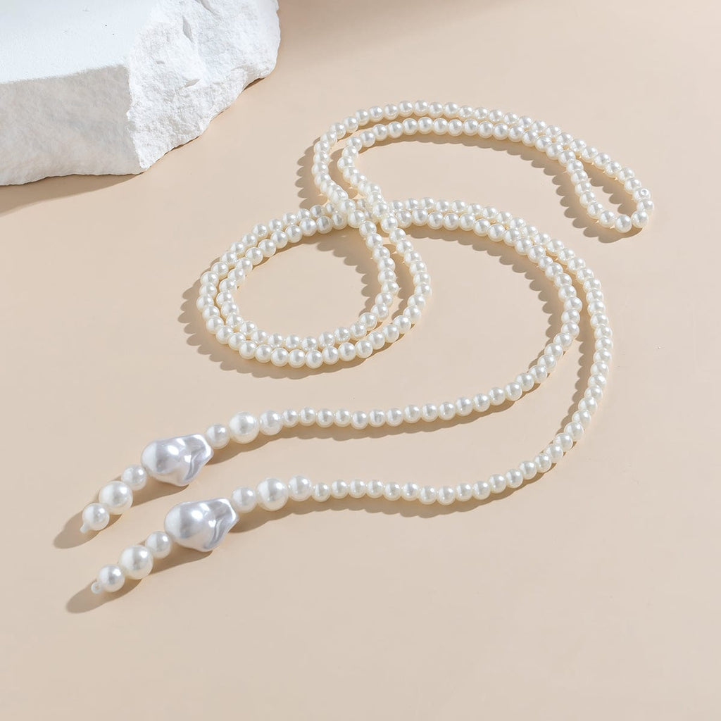 Bohemia Artificial Pearl Long Chain Y Necklace