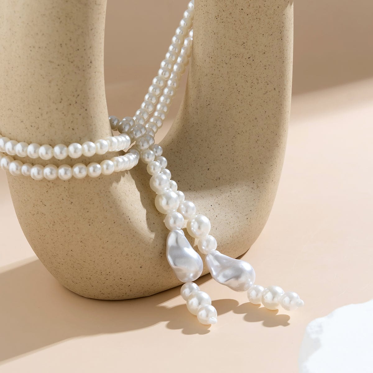 Bohemia Artificial Pearl Long Chain Y Necklace