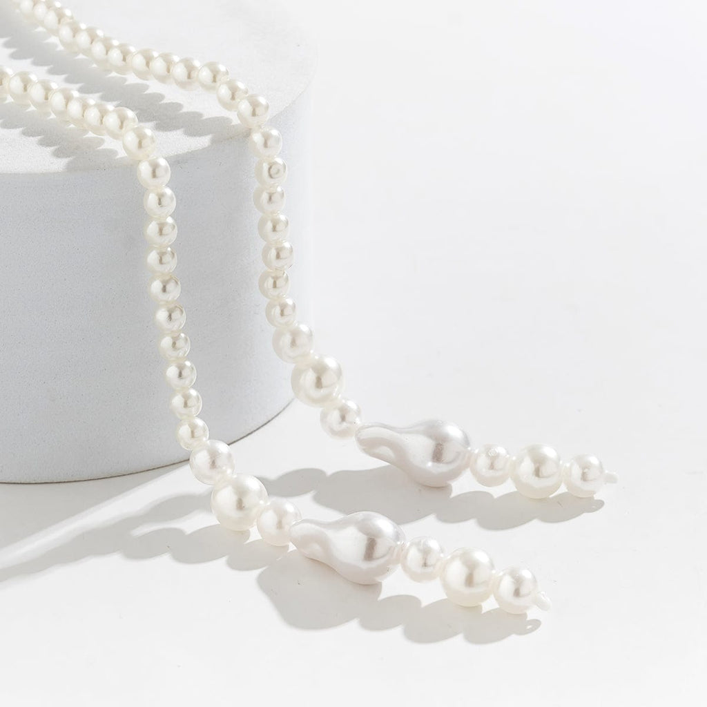 Bohemia Artificial Pearl Long Chain Y Necklace
