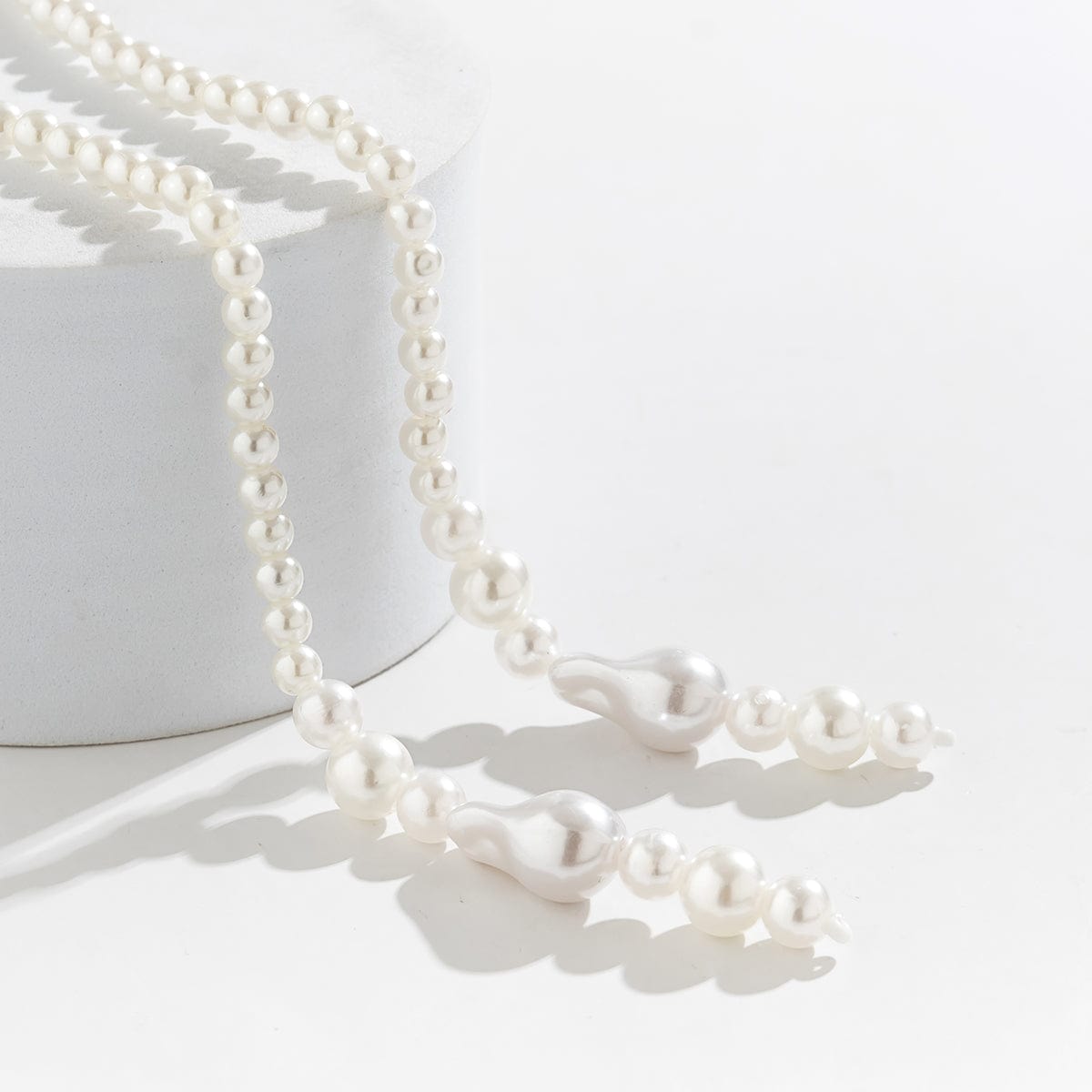 Bohemia Artificial Pearl Long Chain Y Necklace