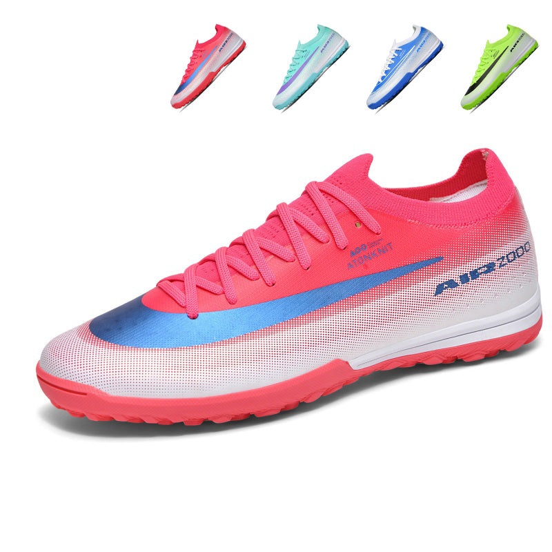 Low Sock Knit TF Turf Soccer Cleats, Lace-Up AtonKnit Dot Gradient Mesh Football Boots, Large Contrast Swoosh AIR2000 Logo Lightweight Training Shoes for Indoor Hard Courts & Short Artificial Turf-yinzu-T40-1