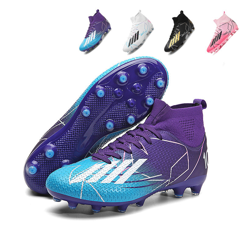 AG Artificial Grass Soccer Cleats, Mid-Top Sock Ankle Football Boots&Number 10 Print, Breathable Textured Athletic Shoes for Outdoor Synthetic Turf-Hxh2501H-2