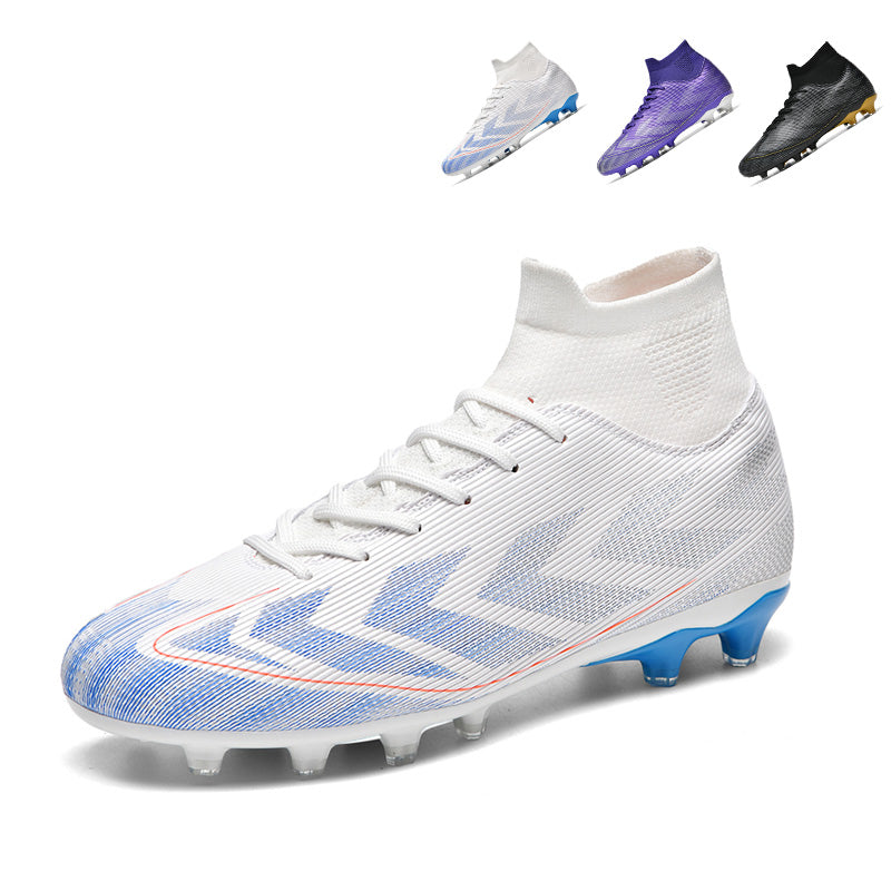 AG Artificial Grass Soccer Cleats, High-Top Sock Ankle Football Shoes, Breathable Knit Athletic Boots for Outdoor Synthetic Turf-Hxh2609