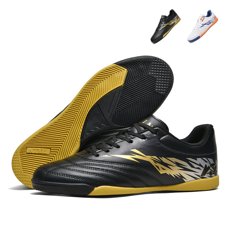 Indoor Futsal Soccer Shoes, Low‑Top Lace‑Up Flat Non‑Marking Rubber Sole Indoor Court Football Boots, Lightweight Synthetic Upper Training Soccer Shoes for Adult Youth Indoor Gym Court, Multi‑Color Options-xile68001