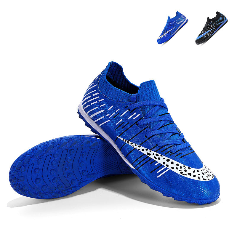 TF Turf Soccer Cleats, Sock‑Collar High‑Ankle Lace‑Up Turf Football Boots, Breathable Knit Mesh Upper, TF‑Stud Outdoor Soccer Shoes for Adult & Youth Artificial Turf Training & Matches-xile23002