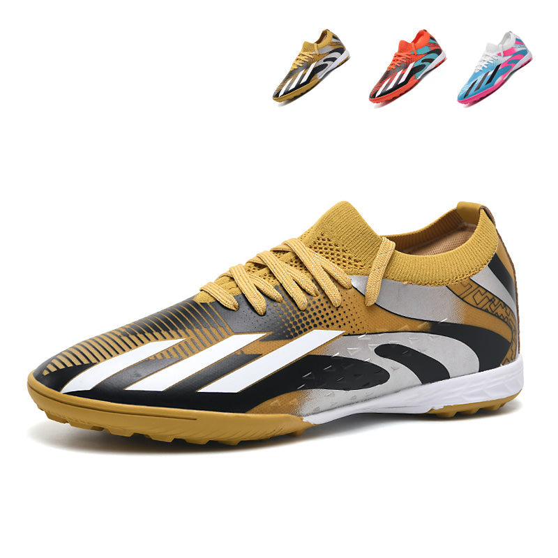 TF Turf Soccer Cleats, Sock‑Collar Lace‑Up Turf Football Boots, 3‑Stripe Embossed Upper TF‑Stud Soccer Shoes for Adult & Youth Artificial Turf Training & Competition, Multi‑Color Options-xile3521